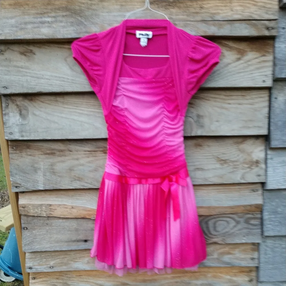 SOLD 🧚Girls Formal Dress Pink with Ribbon & Bow Fully Lined Size 12 Philly - Picture 1 of 10